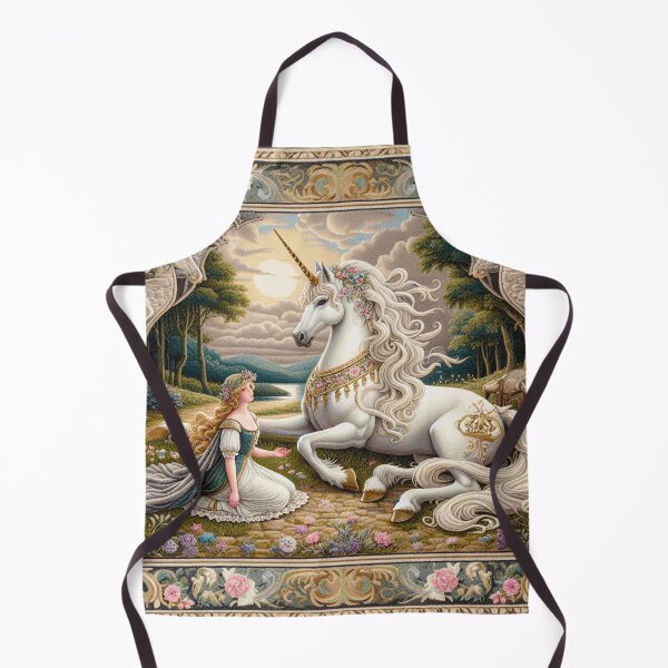 Item preview, Folklore Unicorn, Rug, Princesscore Decor, William Morris Inspired, Cottagecore Aesthetic, Fairycore, Magical Unicorn, Art Medieval designed and sold by DrewRomeoCo.