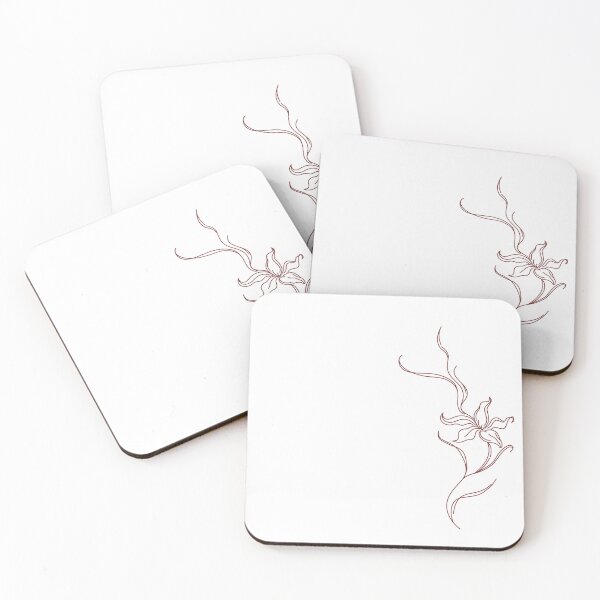 Item preview, Minimalist Fine Line Flower Illustration I Dark Red on White designed and sold by BVL .