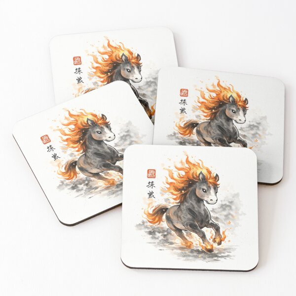 Item preview, Watercolor Fiery Horse – Year of the Horse Zodiac Art designed and sold by PunchDrop.