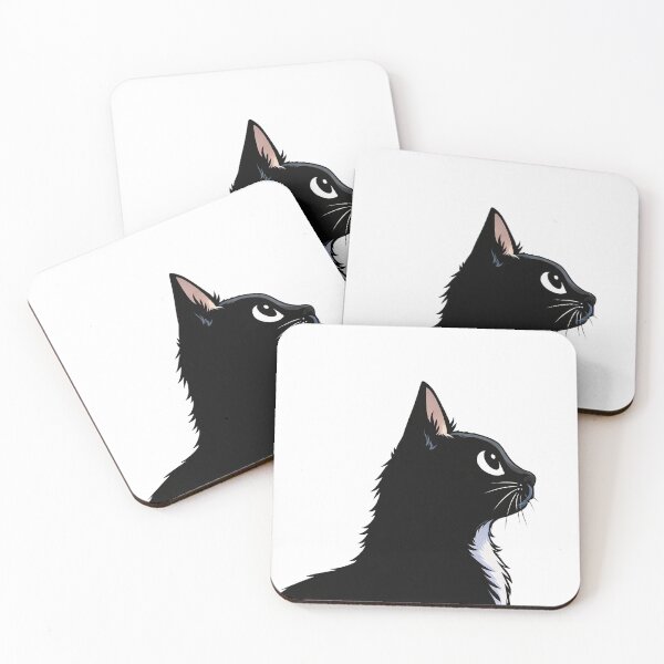Item preview, Minimal Black Cat Cartoon Illustration, Cat profile designed and sold by Pacika.