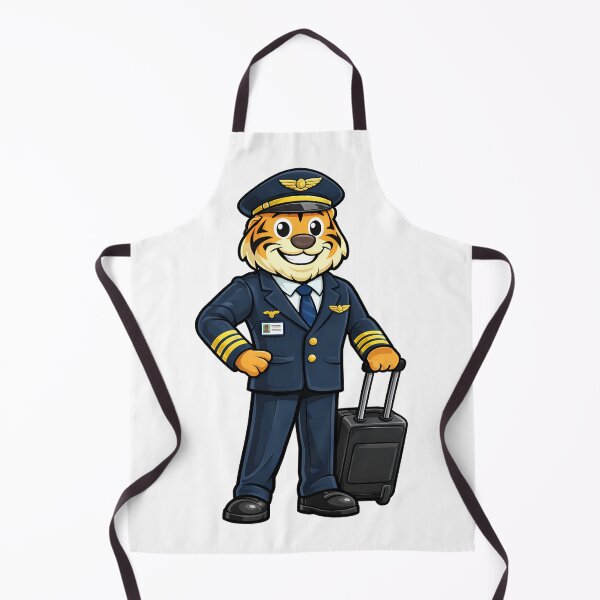 Item preview, Airline Pilot Tiger Cartoon – Professional Aviator Mascot Illustration designed and sold by jusmich.