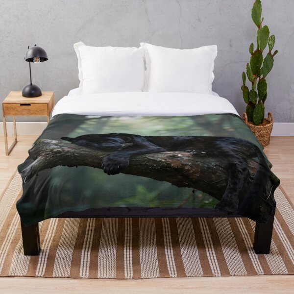 Artikelvorschau, Power in Stillness – Sleeping Black Panther on Tree Branch Illustration entworfen und verkauft von MagicalArch.