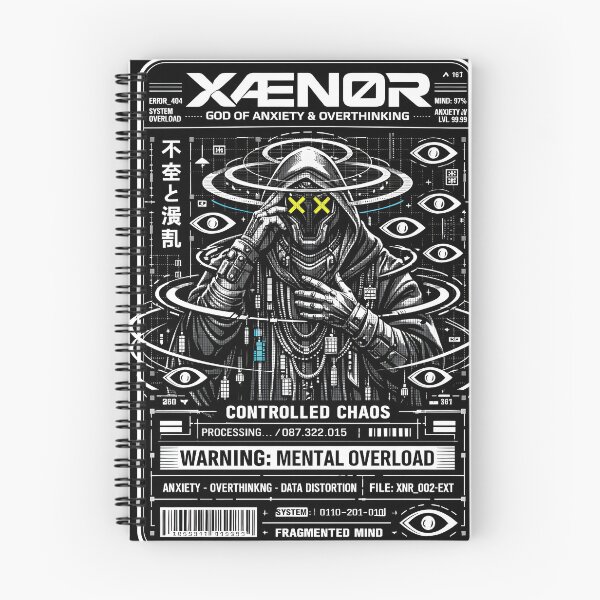 Item preview, XAENOR God of Mental Strength Cyberpunk Aesthetic - Mind Over Matter Dystopian Art - Dark Techwear Mental Health Warrior Graphic for Streetwear, Hoodies & Posters - Resilience Spirit Design designed and sold by Vivaan Studio.