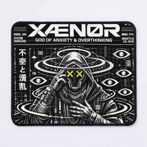 Item preview, XAENOR God of Mental Strength Cyberpunk Aesthetic - Mind Over Matter Dystopian Art - Dark Techwear Mental Health Warrior Graphic for Streetwear, Hoodies & Posters - Resilience Spirit Design designed and sold by Vivaan Studio.