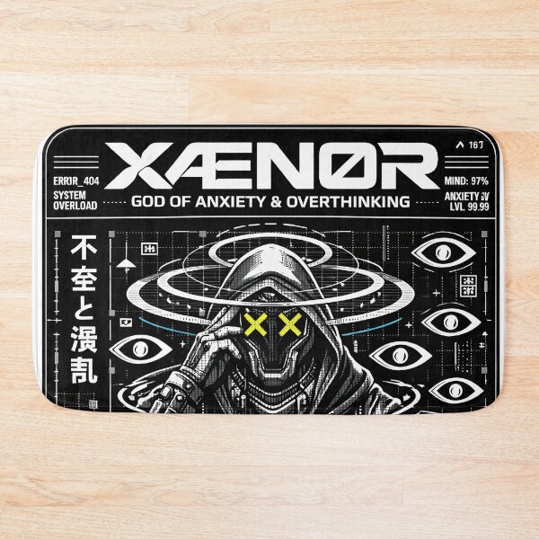 Item preview, XAENOR God of Mental Strength Cyberpunk Aesthetic - Mind Over Matter Dystopian Art - Dark Techwear Mental Health Warrior Graphic for Streetwear, Hoodies & Posters - Resilience Spirit Design designed and sold by Vivaan Studio.
