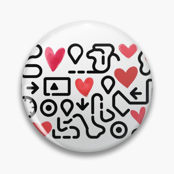 Item preview, Digital Love Map: Abstract Heart Doodles designed and sold by Pukisdaizi.