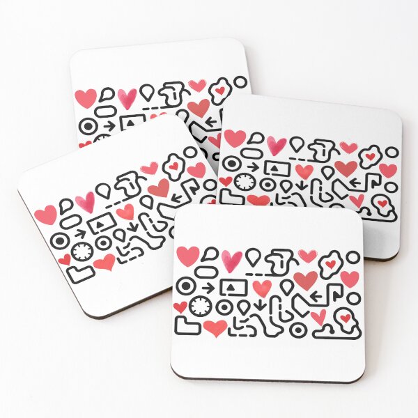 Item preview, Digital Love Map: Abstract Heart Doodles designed and sold by Pukisdaizi.