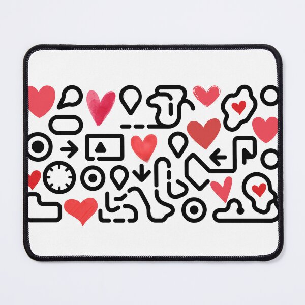 Item preview, Digital Love Map: Abstract Heart Doodles designed and sold by Pukisdaizi.
