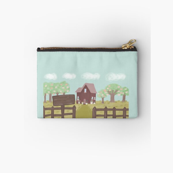 Item preview, Whimsical Wooden Cabin with Trees and Fence designed and sold by oze-arts.