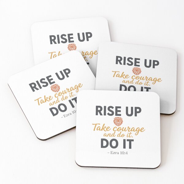 Item preview, Rise Up Take Courage and Do It - Ezra 10:4 Christian Lion designed and sold by DeusInk.
