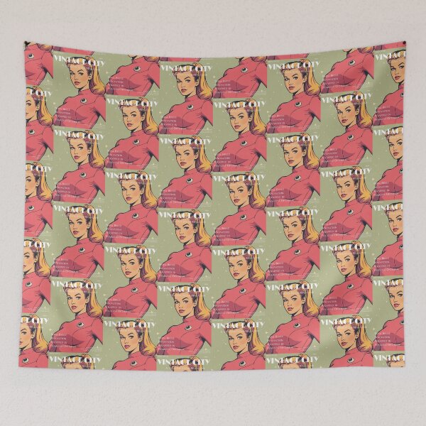 Item preview, Vintage Pink Sci-Fi Astronaut Woman designed and sold by Vintage City.