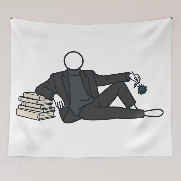 Item preview, Moody Dark Romantic Stickman Poet Aesthetic Poetcore & Quiet Goth Style designed and sold by StickyGuys.