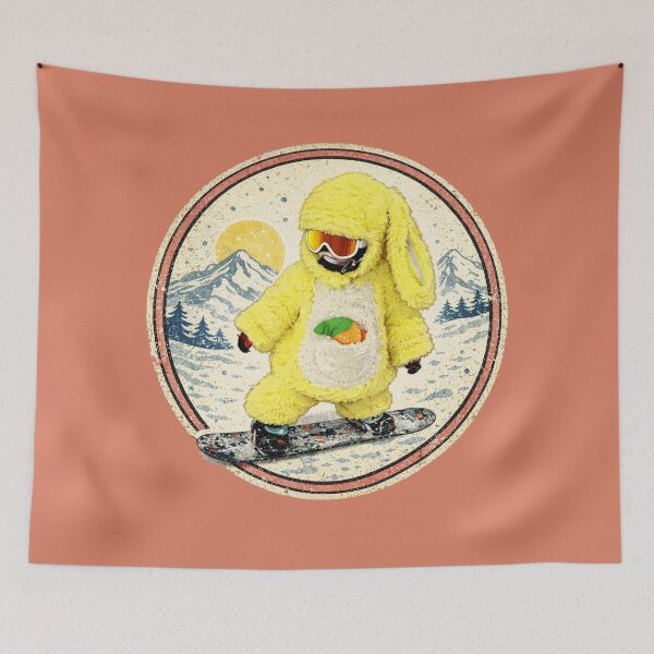 Item preview, Cute Snowboard Bunny Costume – Vintage Winter Badge Illustration designed and sold by SkiStickerHub.