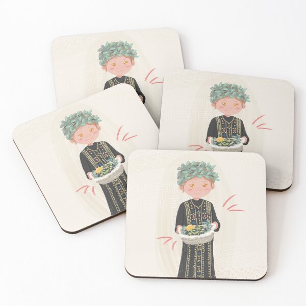 Item preview, Palestinian Girl with Olive and Lemon Basket designed and sold by oze-arts.