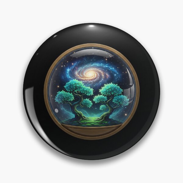 Item preview, Galaxy Terrarium Cosmic Badge designed and sold by HoruxDesign.