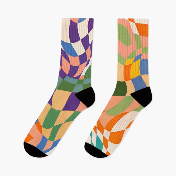 Aperçu de l'œuvre Bauhaus Abstract Wavy Checkerboard créée et vendue par Timegraf.