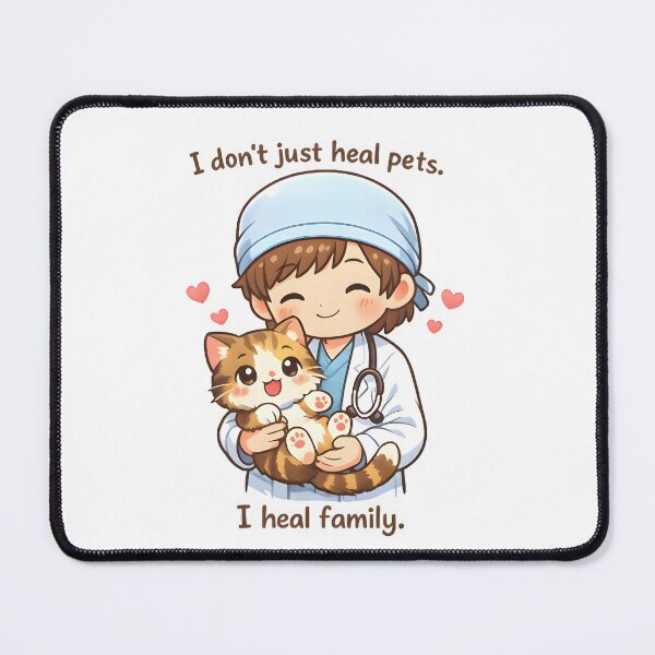 Item preview, I Don’t Just Heal Pets, I Heal Family – Cute Veterinarian Kitten Illustration designed and sold by Bettybee00.