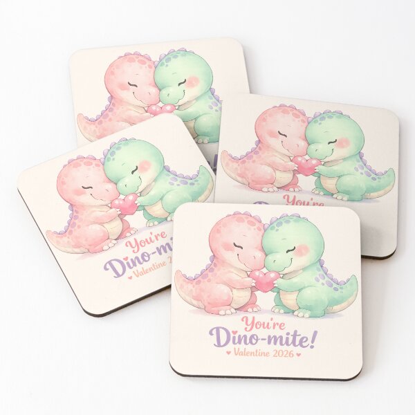Item preview, You’re Dino-mite Valentine 2026 Cute Dinosaur Couple Watercolor Love Design designed and sold by FUIRY .