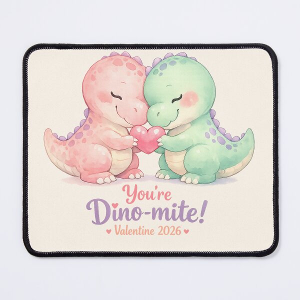 Item preview, You’re Dino-mite Valentine 2026 Cute Dinosaur Couple Watercolor Love Design designed and sold by FUIRY .
