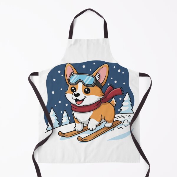 Item preview, Cute Pembroke Welsh Corgi Skiing Puppy | Happy Winter Puppy designed and sold by The Real Life Symphony.