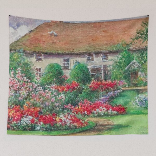 Item preview, Old Mill House Gardens with Roses and Begonias designed and sold by tomorrowsart.