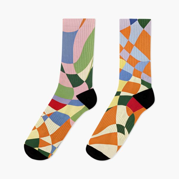 Aperçu de l'œuvre Bauhaus Abstract Wavy Checkerboard créée et vendue par Timegraf.
