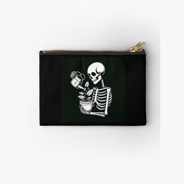 Item preview, Gothic Skeleton Taking Care of Plants – Cozy Dark Illustration designed and sold by Roberta Calabrese.