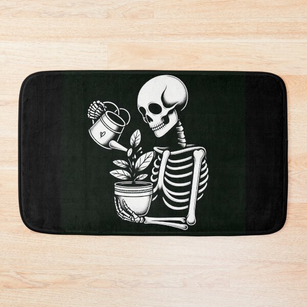 Item preview, Gothic Skeleton Taking Care of Plants – Cozy Dark Illustration designed and sold by Roberta Calabrese.