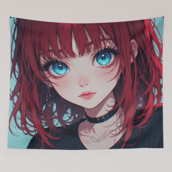 Item preview, Anime Girl with Bright Blue Eyes designed and sold by Tau Tia L Douglass.