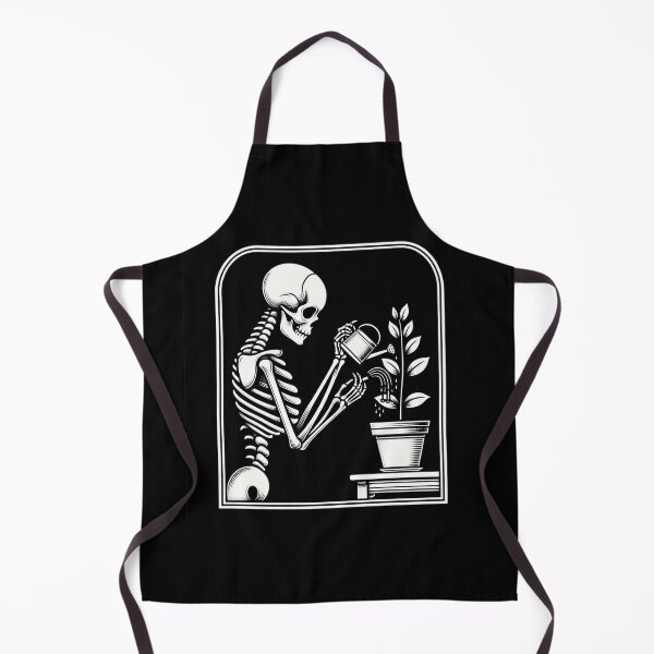 Item preview, Gothic Skeleton Taking Care of Plants – Cozy Dark Illustration designed and sold by Roberta Calabrese.