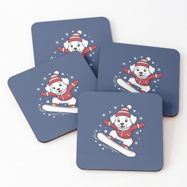 Item preview, Cute Great Pyrenees Snowboarding Puppy | Happy Winter Puppy designed and sold by The Real Life Symphony.