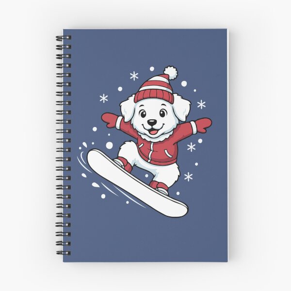 Item preview, Cute Great Pyrenees Snowboarding Puppy | Happy Winter Puppy designed and sold by The Real Life Symphony.