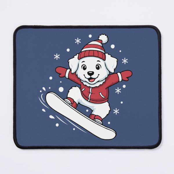 Item preview, Cute Great Pyrenees Snowboarding Puppy | Happy Winter Puppy designed and sold by The Real Life Symphony.
