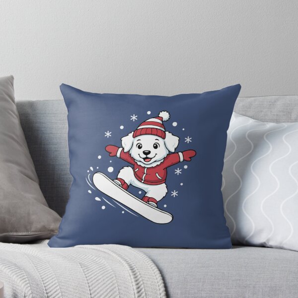 Item preview, Cute Great Pyrenees Snowboarding Puppy | Happy Winter Puppy designed and sold by The Real Life Symphony.