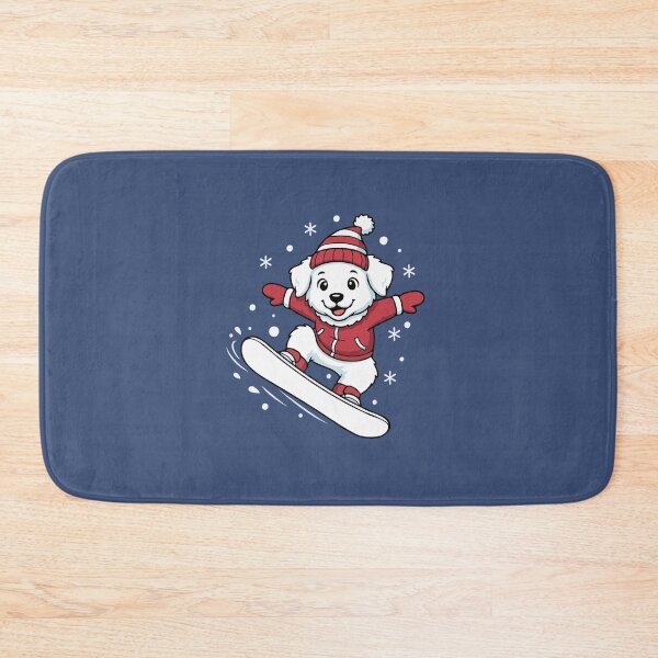 Item preview, Cute Great Pyrenees Snowboarding Puppy | Happy Winter Puppy designed and sold by The Real Life Symphony.