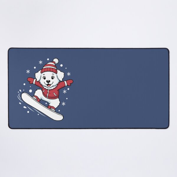 Item preview, Cute Great Pyrenees Snowboarding Puppy | Happy Winter Puppy designed and sold by The Real Life Symphony.