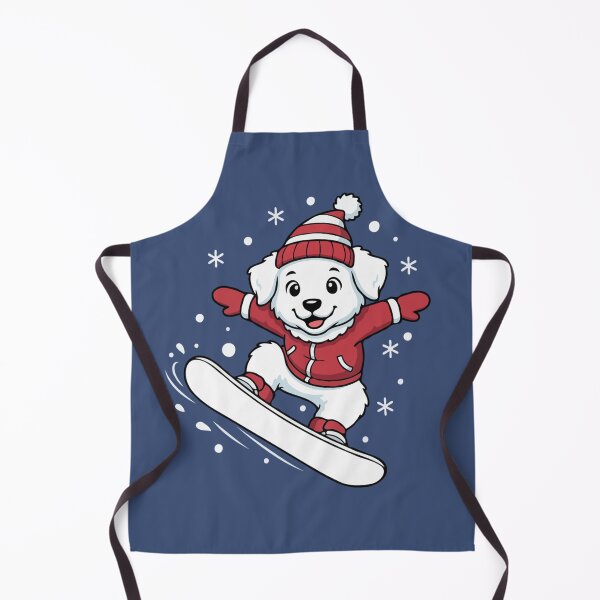 Item preview, Cute Great Pyrenees Snowboarding Puppy | Happy Winter Puppy designed and sold by The Real Life Symphony.
