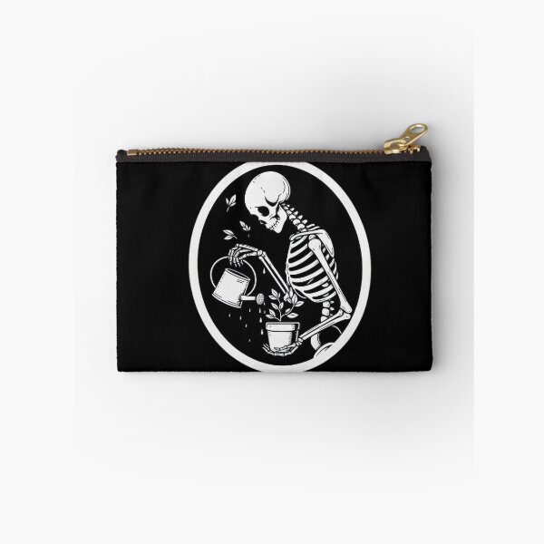 Item preview, Gothic Skeleton Taking Care of Plants – Cozy Dark Illustration designed and sold by Roberta Calabrese.