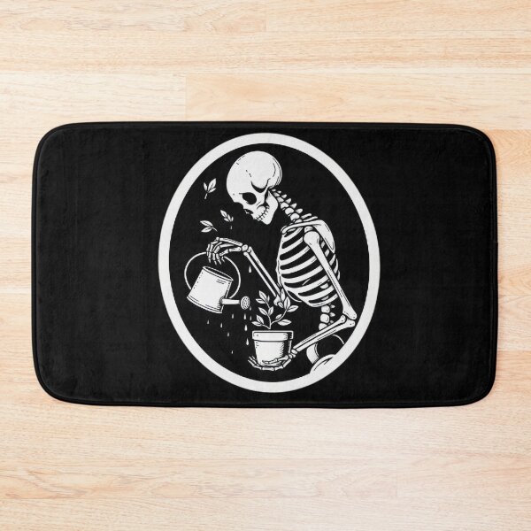 Item preview, Gothic Skeleton Taking Care of Plants – Cozy Dark Illustration designed and sold by Roberta Calabrese.