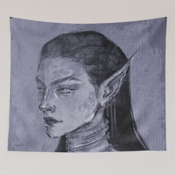 Item preview, FANTASY ELF WOMAN PORTRAIT PURPLE designed and sold by LIS AND MELIVERSO.