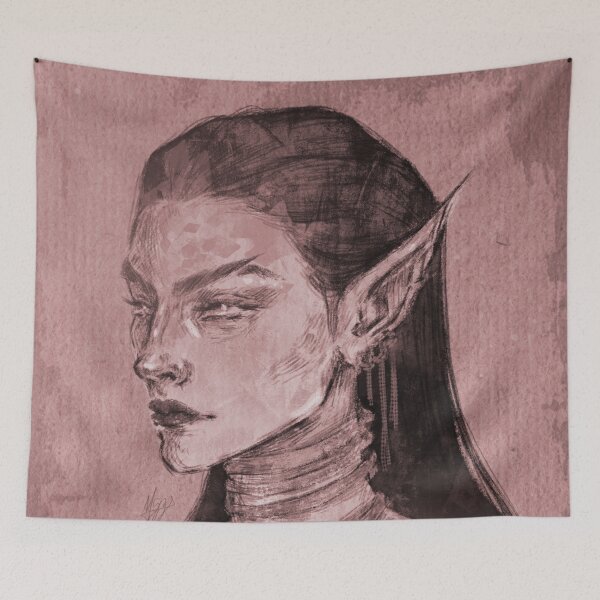 Item preview, FANTASY ELF WOMAN PORTRAIT ROSE designed and sold by LIS AND MELIVERSO.