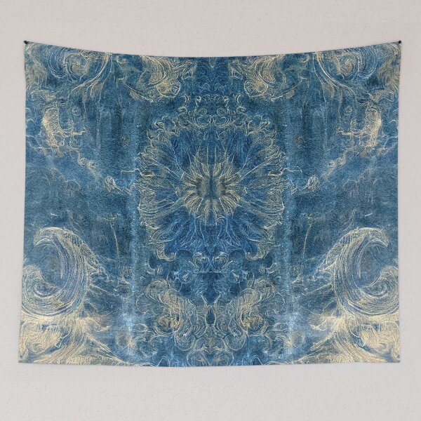 Item preview, The moth and the flower - indigo blue                                                   designed and sold by DreaMground.