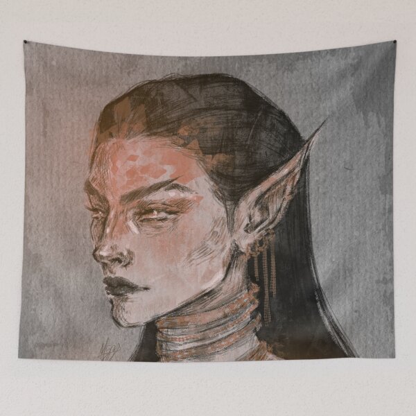 Item preview,  FANTASY ELF WOMAN PORTRAIT ORANGE designed and sold by LIS AND MELIVERSO.