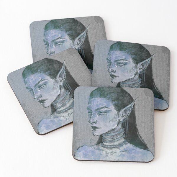 Item preview, FANTASY ELF WOMAN PORTRAIT PINKISH LIGHT BLUE designed and sold by LIS AND MELIVERSO.