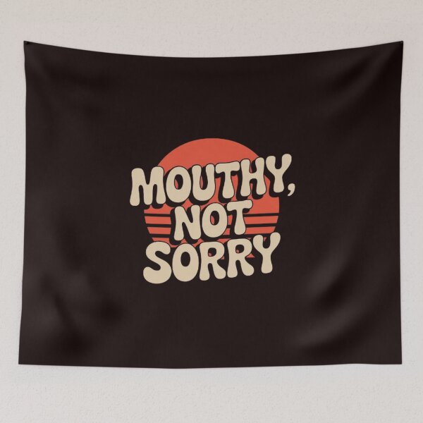 Item preview, Mouthy Not Sorry Shirt – Funny Sassy Retro Groovy Typography Tee designed and sold by masteryStore.