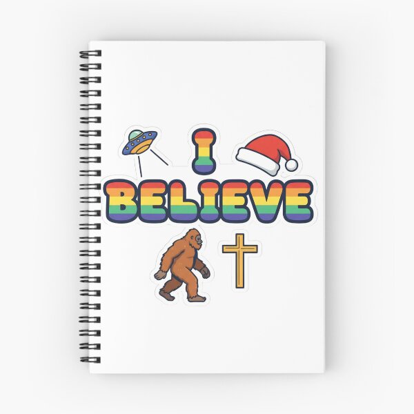 Item preview, I Believe Rainbow Pride UFO Bigfoot Jesus Cross Funny Christmas Design designed and sold by Sinfulchicken.