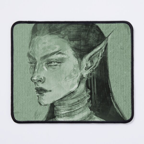 Item preview, FANTASY ELF WOMAN PORTRAIT GREEN designed and sold by LIS AND MELIVERSO.