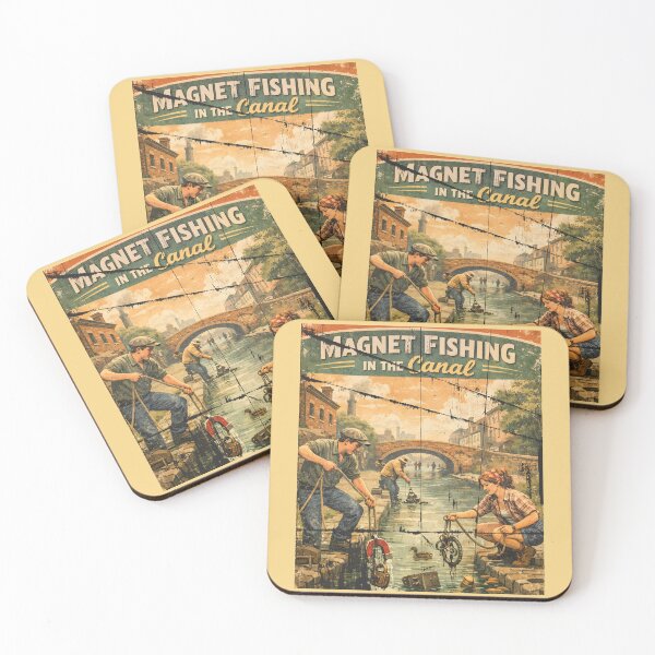 Item preview, Magnet Fishing In The Canal - Vintage Adventure Poster designed and sold by Pukisdaizi.