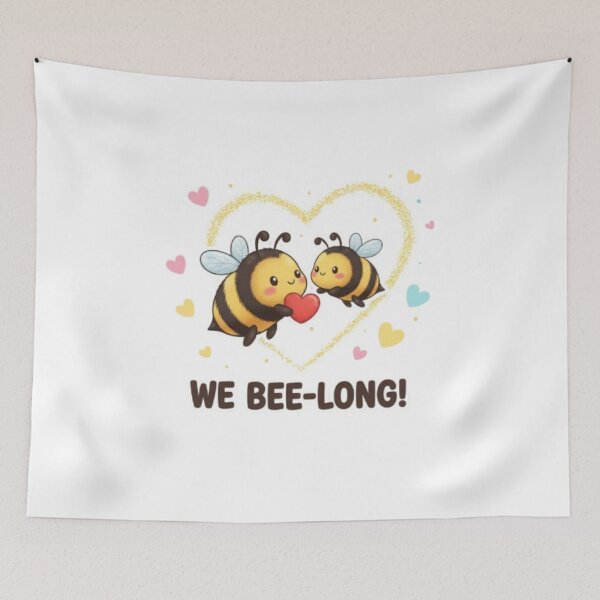 Item preview, We Bee-long Together - Cute Bee Couple Valentine Illustration designed and sold by sma44.