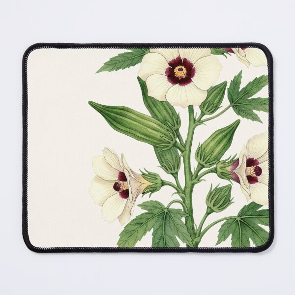 Item preview, Vintage Botanical Okra Flower and Green Vegetables designed and sold by LinaValearte.